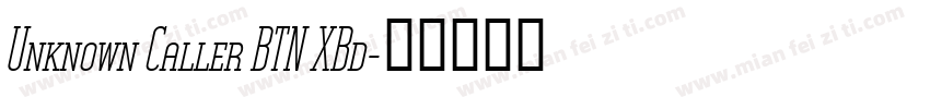 Unknown Caller BTN XBd字体转换